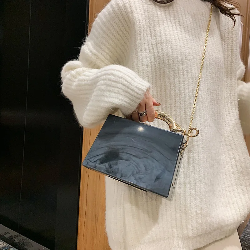 Fashion Acrylic Handbags for Women Trend 2024 Color Evening Box Square Bag Female Unusual High Quality Luxury Woman Shoulder Bag