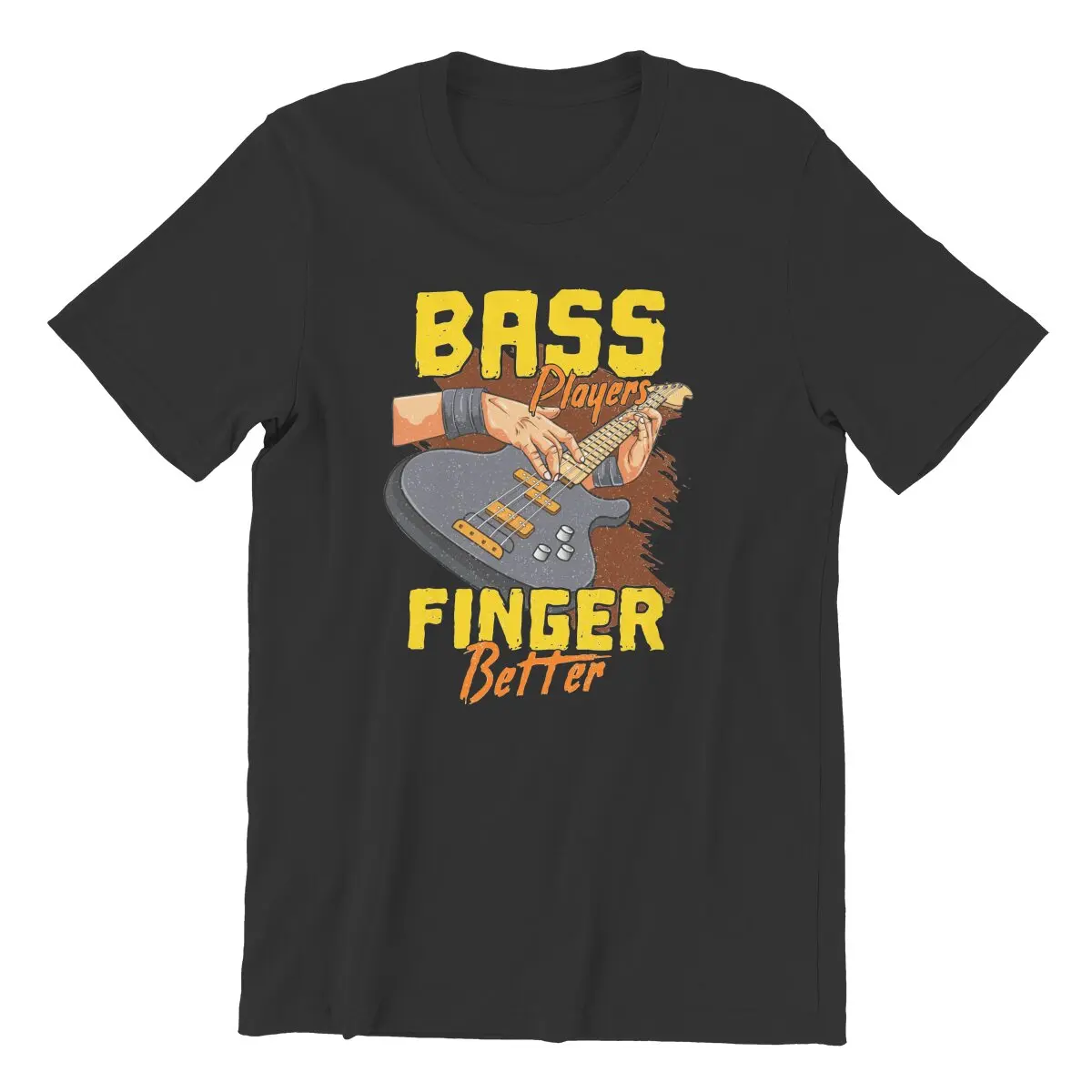 Bass Guitar Bass Players Finger Better Men T Shirt Humorous Active Rock Music Tees Short Sleeve T-Shirt Cotton Gift Clothes