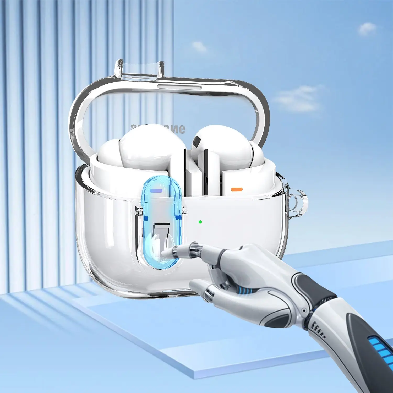 เคสใส Samsung Buds 3 Pro ปี 2024 พร้อมตัวล็อคแบบปลอดภัย สำหรับ Samsung Galaxy Buds3 FE Buzz 3 Pro พร้อมสายคล้อง