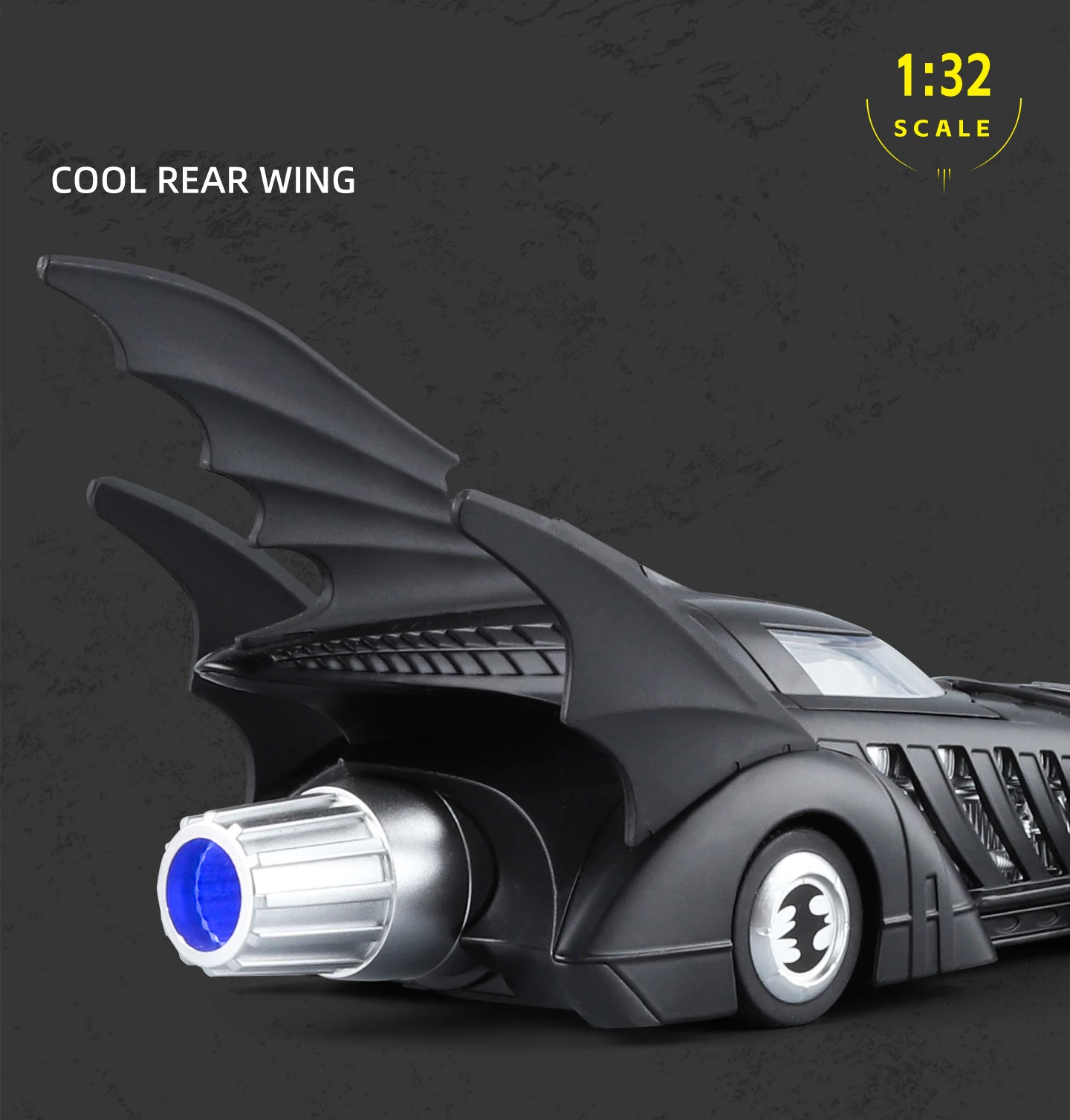 1:32 Batmobile From Batman Forever 1995 Alloy Scale Car Model Diecast Metal Miniature Car Sound＆Light Collection Toy Car Gifts - view 6