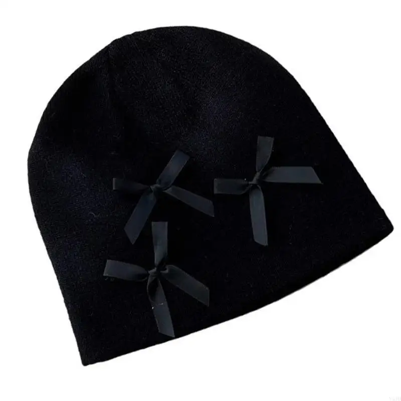 قبعة جمجمة Y5JD للجنسين لقبعة النشاط في الهواء الطلق مع قبعة Bowknot Pulvering للجنسين قبعة القبعة القباية #3