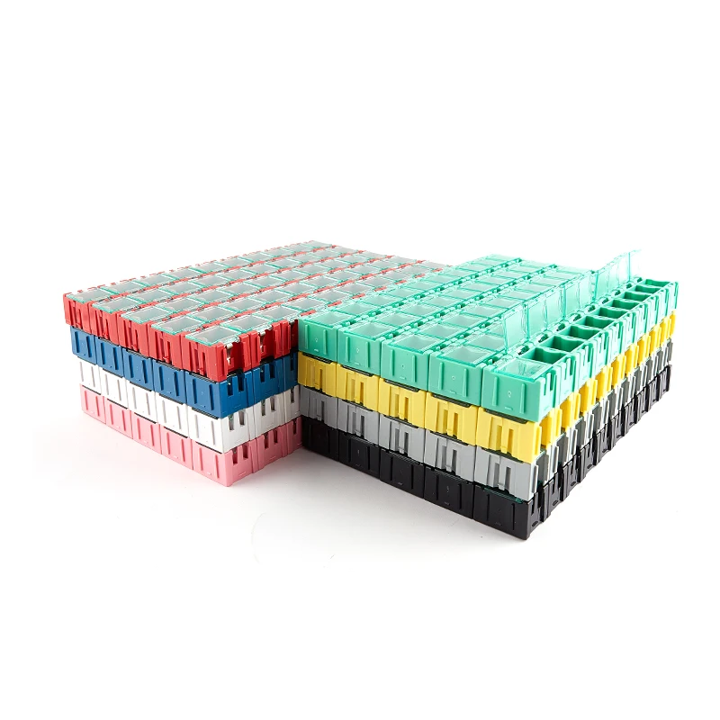 C 50Pcs/Set New SMD SMT Electronic Component Container Mini Storage Boxes Kit Desk Organizer