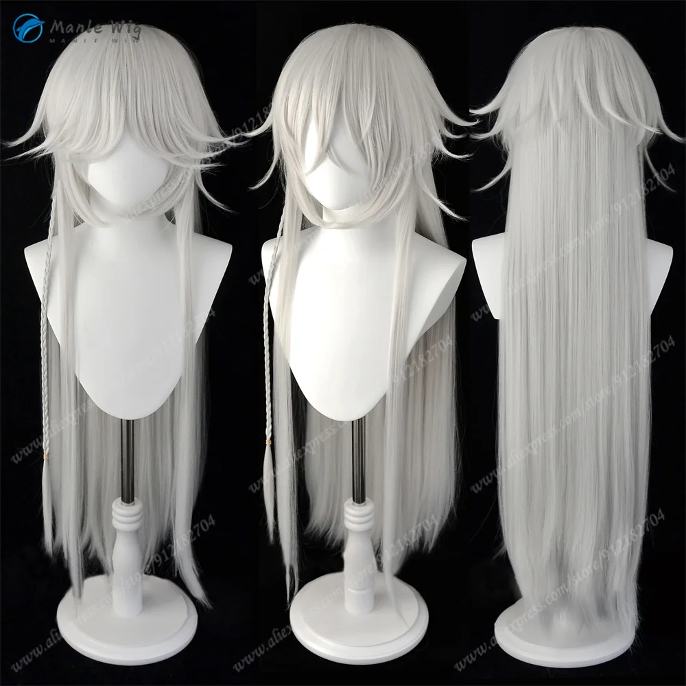 Undertaker Cosplay Wigs Pre Styled Braids Long Grey Cosplay Anime Wig Quality Hair Heat Resistant Hair Halloween + Free Wig Cap