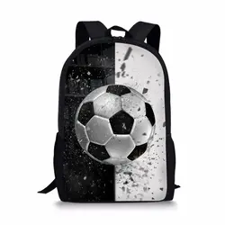 Mochila escolar con estampado 3d de fútbol para niños, bolsas de libros con patrón de fútbol para niños y niñas, mochila para estudiantes de primaria de 16 pulgadas