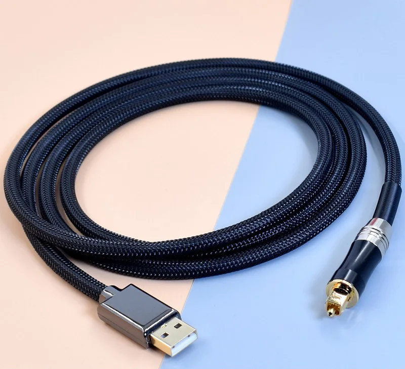 HIFI 6N OCC USB A/Type C/C100 Digital Signal To Optical Fiber Huawei Samsung Xiaomi Decode  Amplifier DSP Audio Speaker Cable