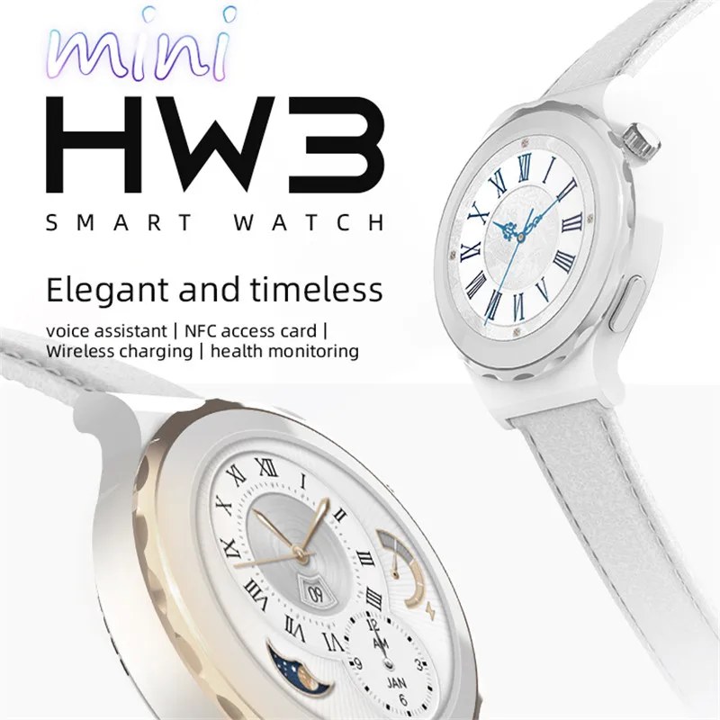 السيدات HW3 ساعة ذكية صغيرة Smartwatch الإناث NFC بلوتوث دعوة المرأة ساعة ضغط الدم الأكسجين ل iOS أندرويد