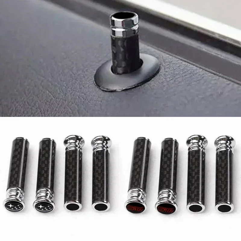 Tapas de perno de fibra de carbono 2025, pasadores de bloqueo de puerta de coche para Subaru Ascent Outback Impreza STI Forester XV WRX Legacy BRZ Tribeca