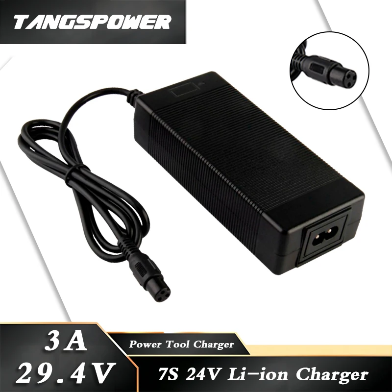 

29.4V 3A Lithium Battery Charger 7Series 24V 3A Charger li-ion Battery Pack Charger Fast Charging 3P-GX12 Power Tool Charger