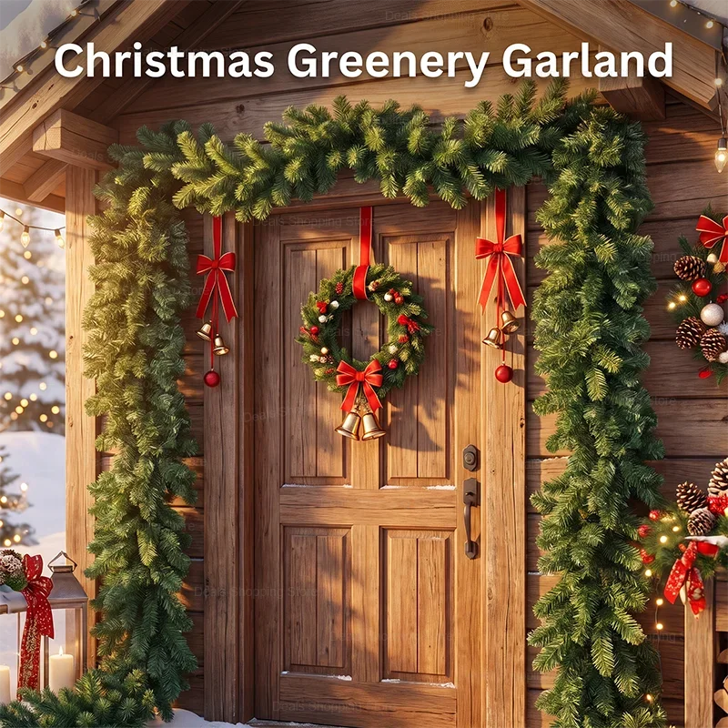 Christmas Garland, Bendable Artificial Greenery for Windows, Balconies and Entryways, Connectable Hanging Decor for the Holidays
