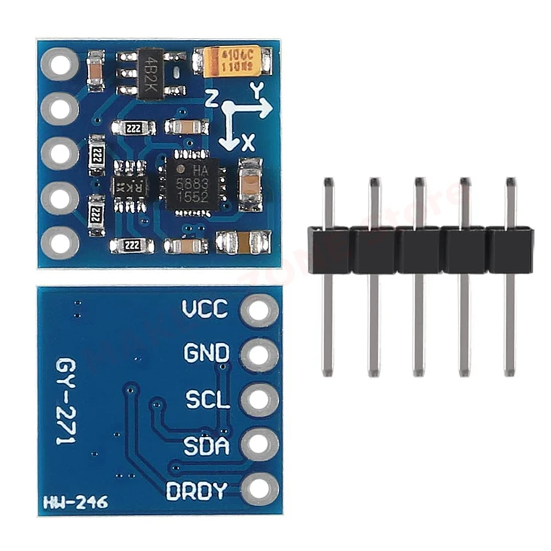 10Pcs GY-271 QMC5883L 3V-5V IIC Triple Axis Compass Magnetometer Sensor Module Electronic Compass Board Three-axis Magnetic