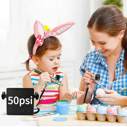 

Набор для аэрографии 50 PSI, многофункциональный портативный комплект с двойным действием, компрессор с шумоподавлением для покраски тортов и моделей (версия для США)
