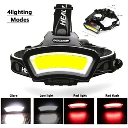 Wide Range Lighting Powerful COB Headlamp For Hunting Super Bright Fishing Camping Lantern Headlight Rechargeable Lamp Lights