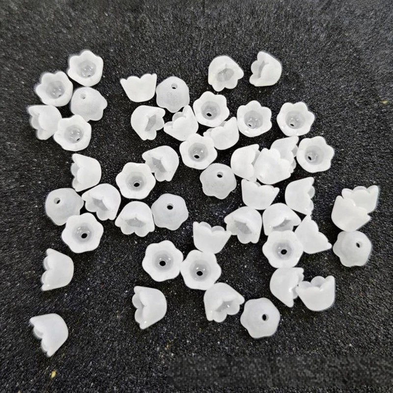 

100pcs Transparent Acrylic Beads Tulip Flower Lily Of The Valley For Jewelry Making DIY Bracelet Necklace