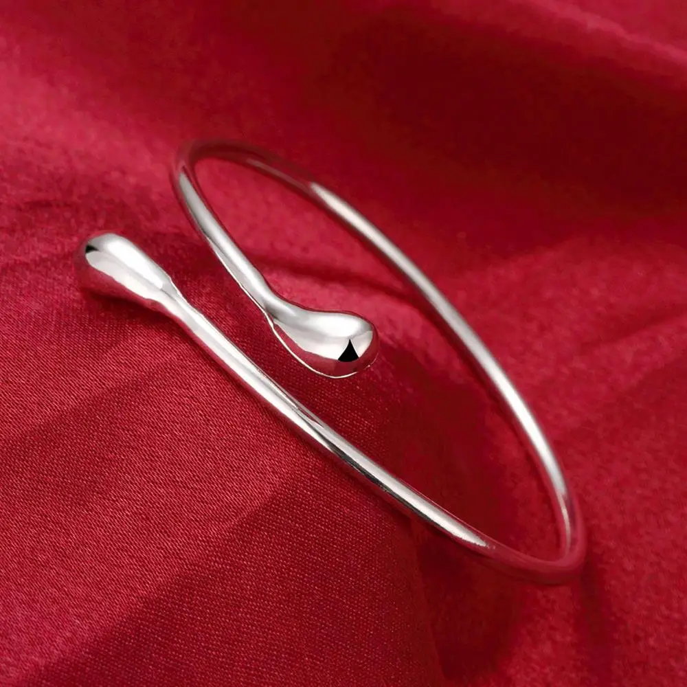 Hot Pretty 925 Sterling Silver Water drop Pendant bransoletka bransoletka naszyjnik kolczyk pierścionek dla kobiet Fashion Party prezent zestaw biżuterii — zdjęcie 4