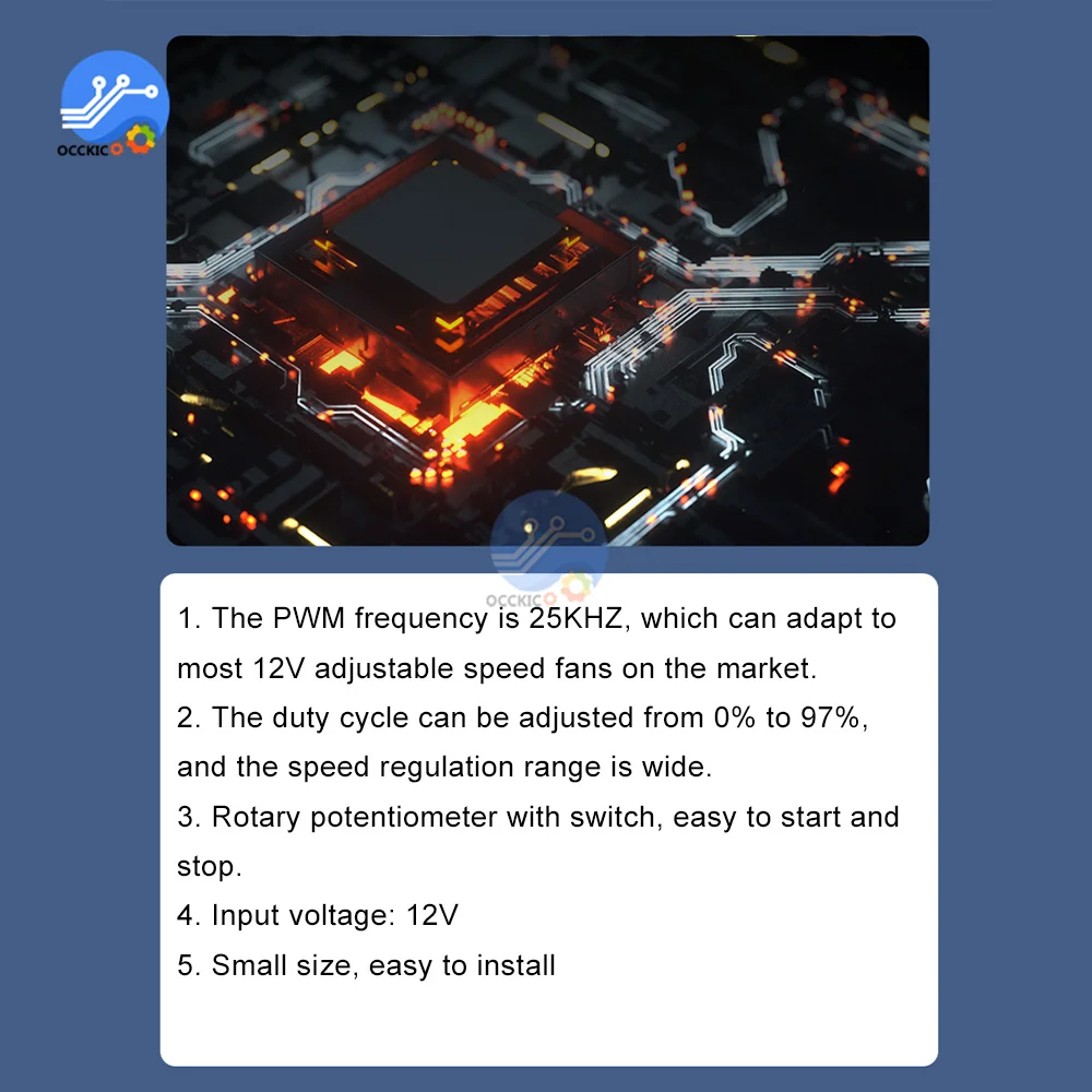 12V PWM Bộ Điều Khiển Tốc Độ Động Cơ Mô Đun Đơn Kênh Quạt Có Thể Điều Chỉnh Bộ Điều Chỉnh Tốc Độ Điều Khiển Thống Đốc Công Tắc