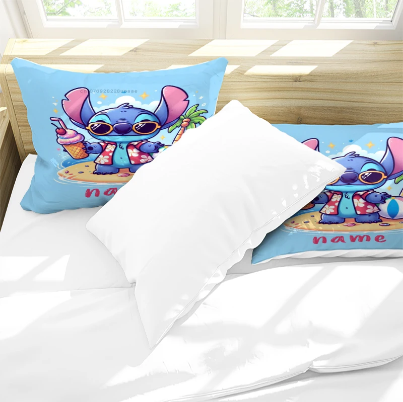 Customizable Stitch Duvet Cover Cartoon Personalized Name Bedding Set Quilt Cover Full Size Bedroom Decor for Children Gift