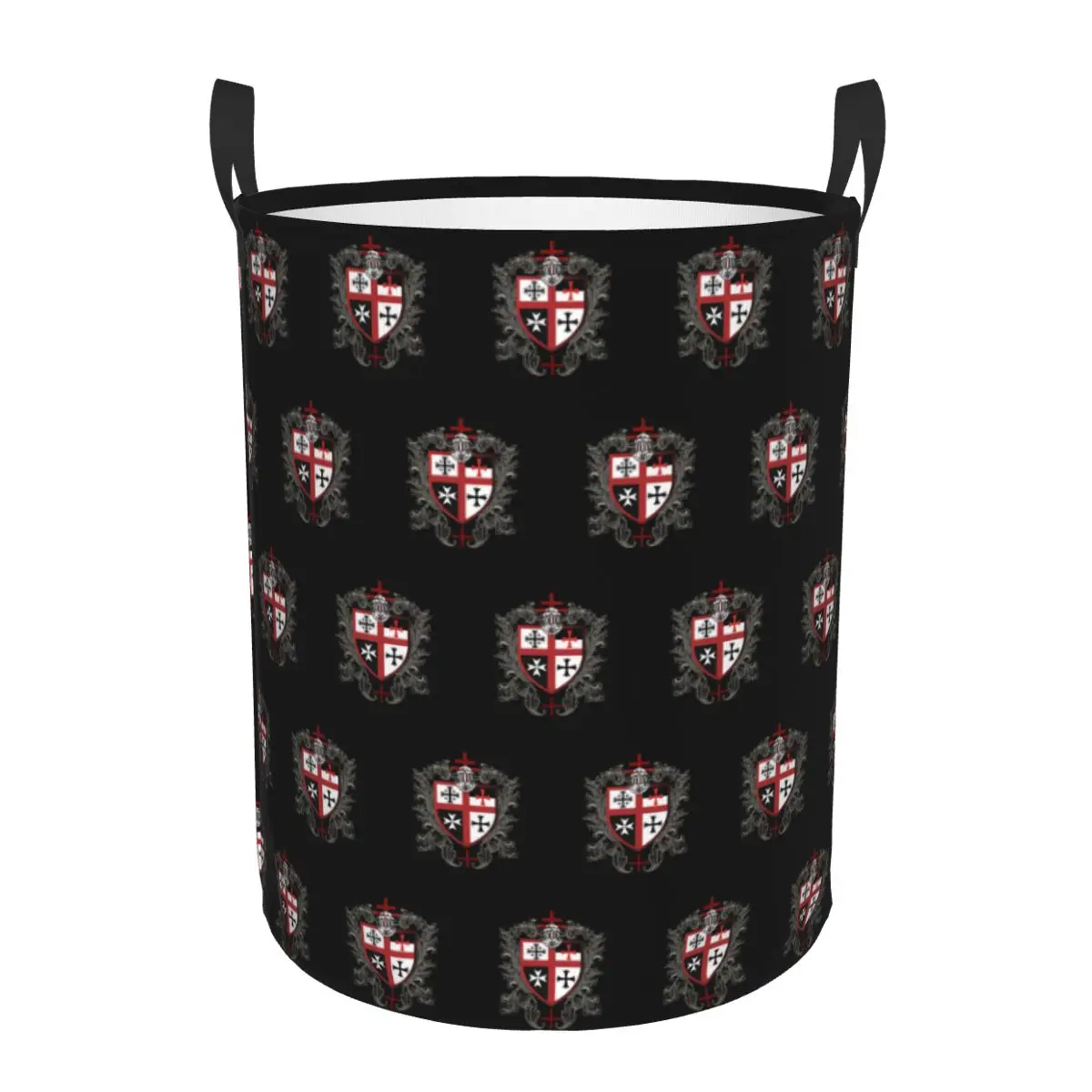 Custom Knights Templar Cross Shield Symbol Laundry Basket Medieval Emblem Order Clothes Hamper for Nursery Toys Storage Bin