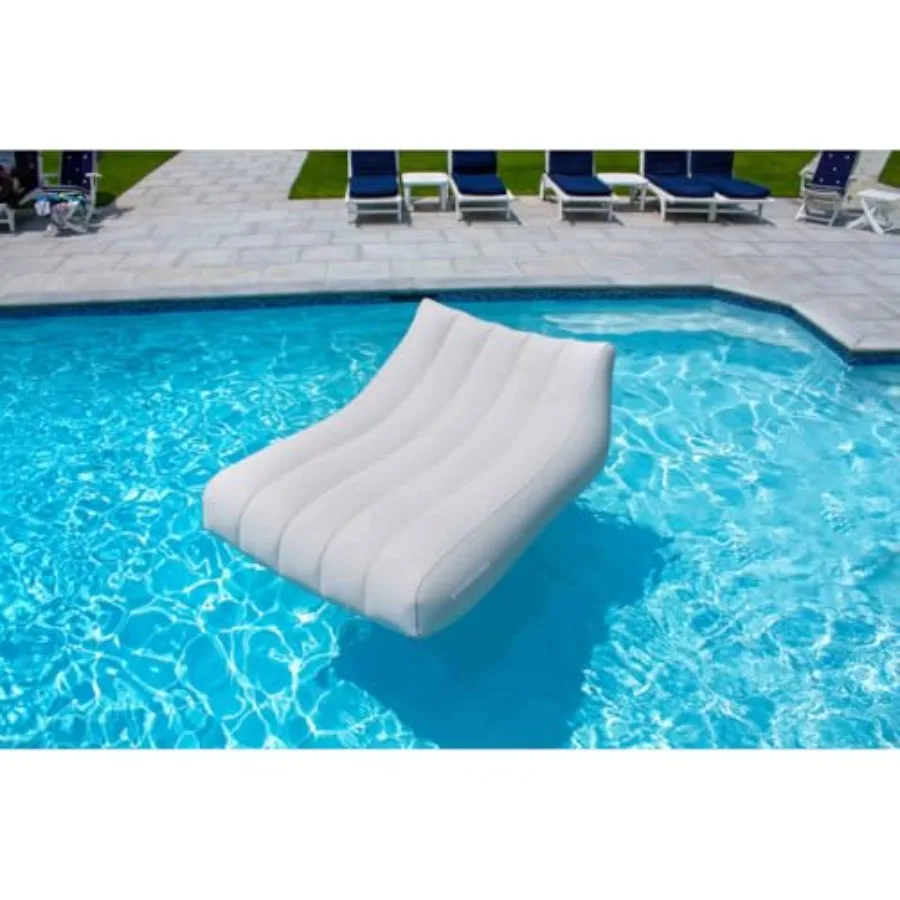 Pool float mattress for adults and kids, Solstice fabric cover, red color, comfortable headrest and quick-dry material
