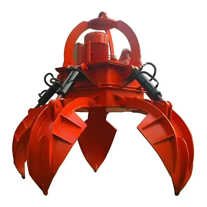 High Strength 4-Finger Enclosed Rotary Hydraulic Clamshell Grab for Excavators 200kg–5000kg