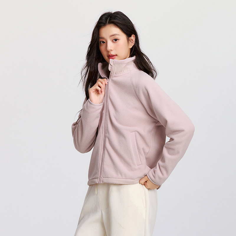  Semir Coat Women Antistatic Polar Fleece Loose 2024 New Winter Stand-Up Collar Raglan Sleeve Jacket 