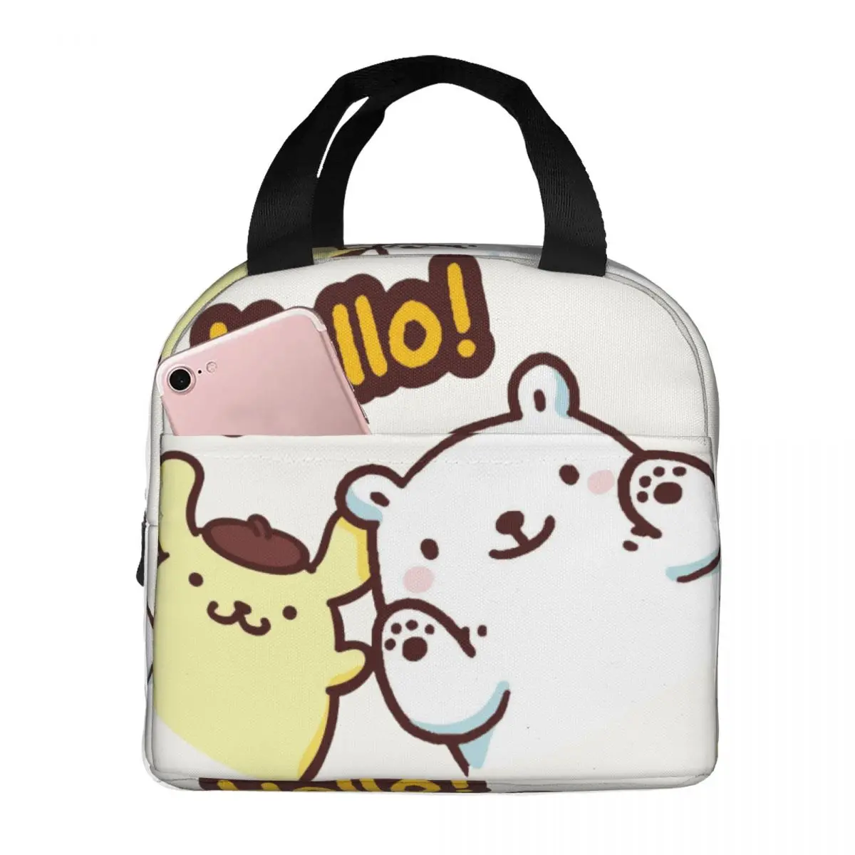 Boys Food Box Pom Pom Purin Cooler Portable Fashion Sanrio Pom Pom Purin MultifunctionFood ContainerFor School