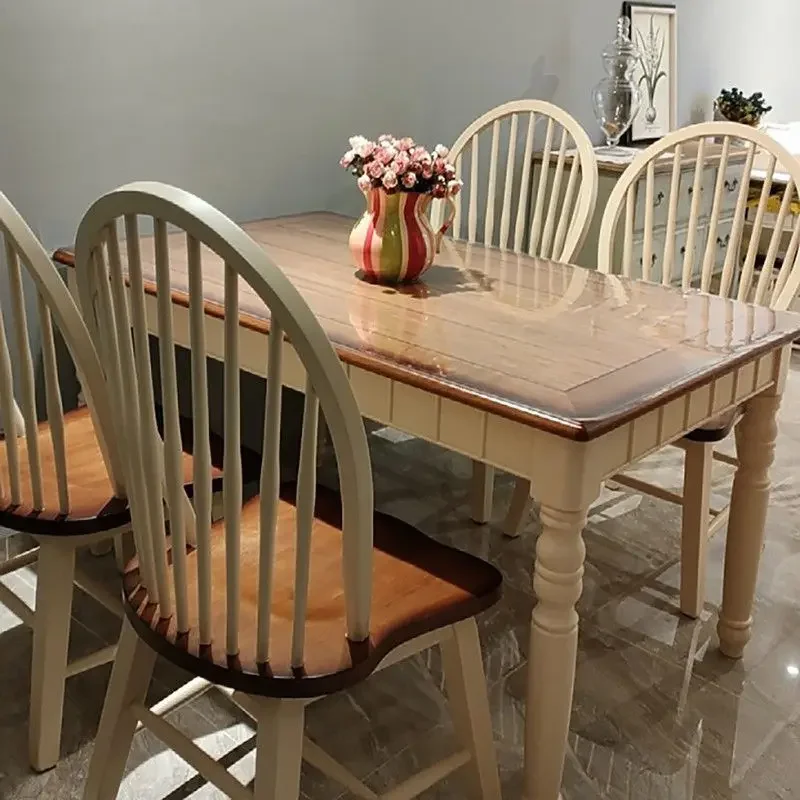 New dining table household solid wood dining table living room rectangular creative simple dining table and chair group