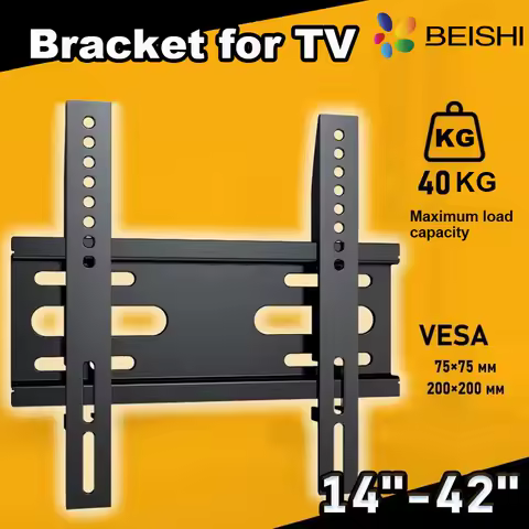 TV Wall Mount Fixed for Most 14-42" LED, LCD and Plasma Flat/Curved TVs with Max VESA 200X200 Space Saving Universal TV Bracket