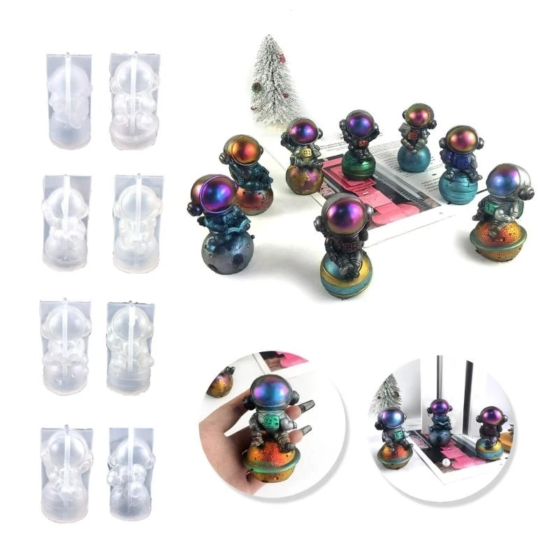 لطيف رائد الفضاء زخرفة الحرف قالب من السيليكون مجوهرات الايبوكسي صب المجوهرات أداة صنع الراتنج Craft بها بنفسك الحرفية ديكور #6