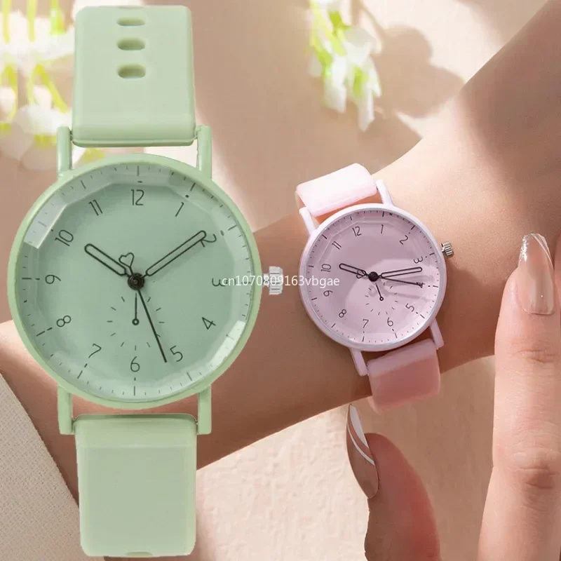 

2024 New Women Watch Fashion Silicone Strap Quartz Watch Student Sports Wristwatch Relojes Para Mujer Clock Часы Женские