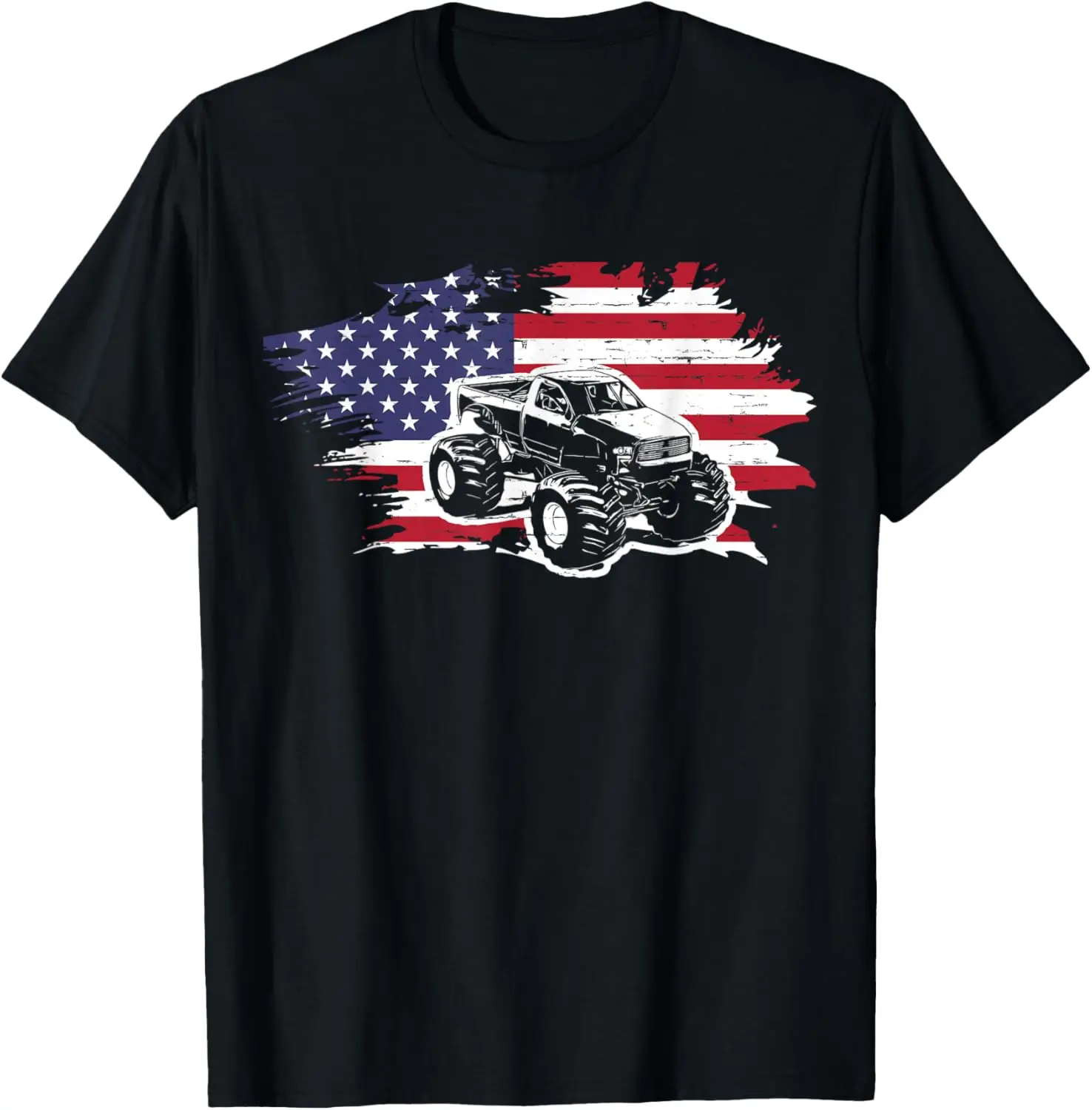 

Monster Truck American Flag Racing USA Patriotic T-Shirt