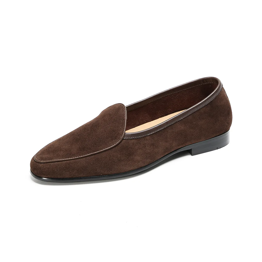 

CLAIAMI New Fashion Loafers for Men Handmade Genuine Leather Slip-on Suede Casual Leather Men Shoes Breathable Casual Zapatos