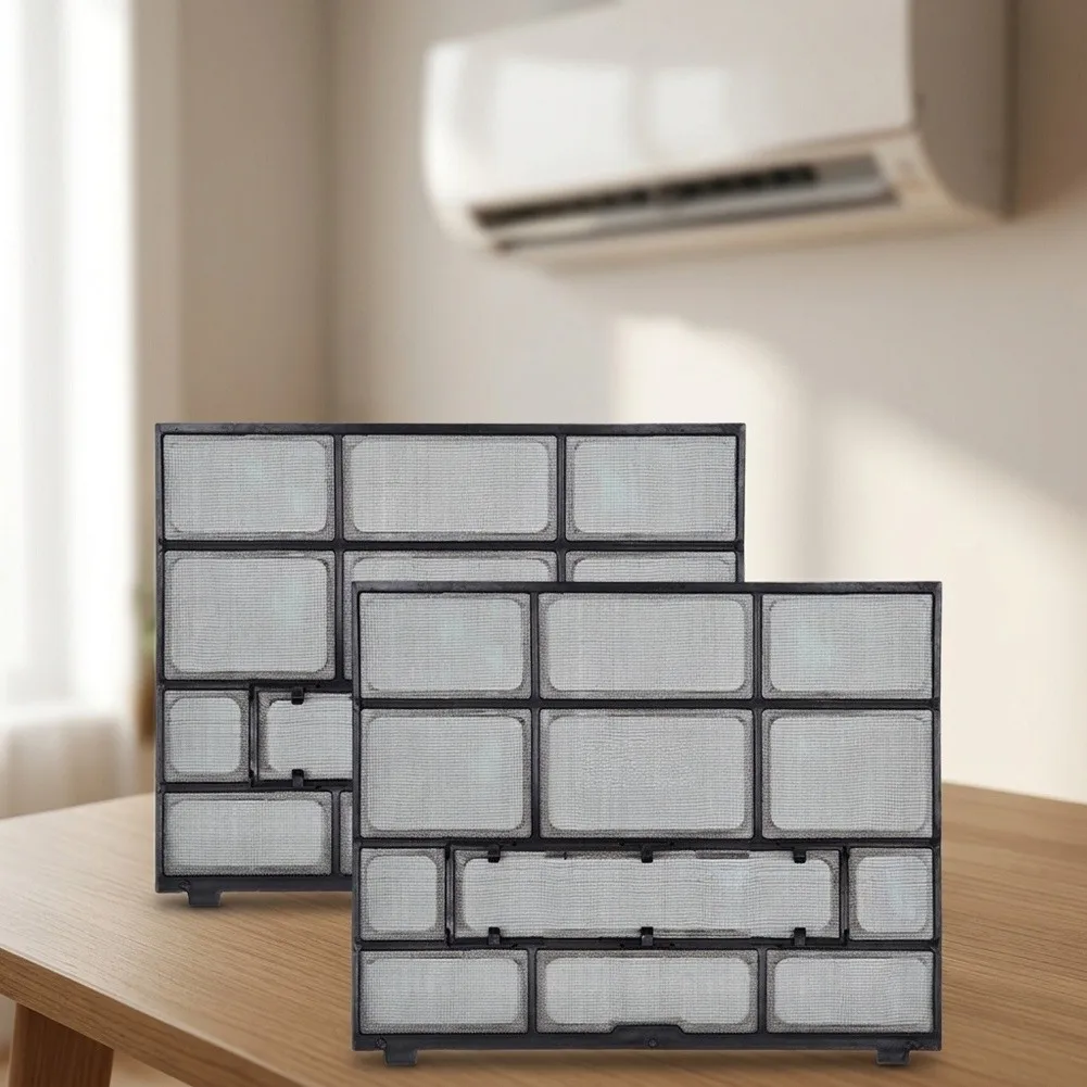 2pcs Air Conditioner Filter Screen Set PVC Dustproof Mesh for Indoor for AC Unit Prevents Dust Buildup Improves Performance