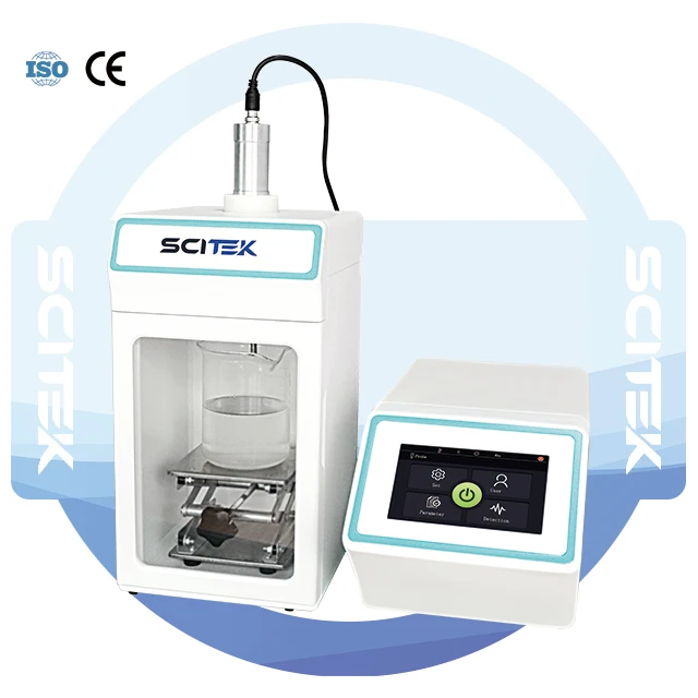 Ultrasonic Cell Disruptor with Touch Screen Sample Temperature Monitor  Touch Screen Controls Overload protection