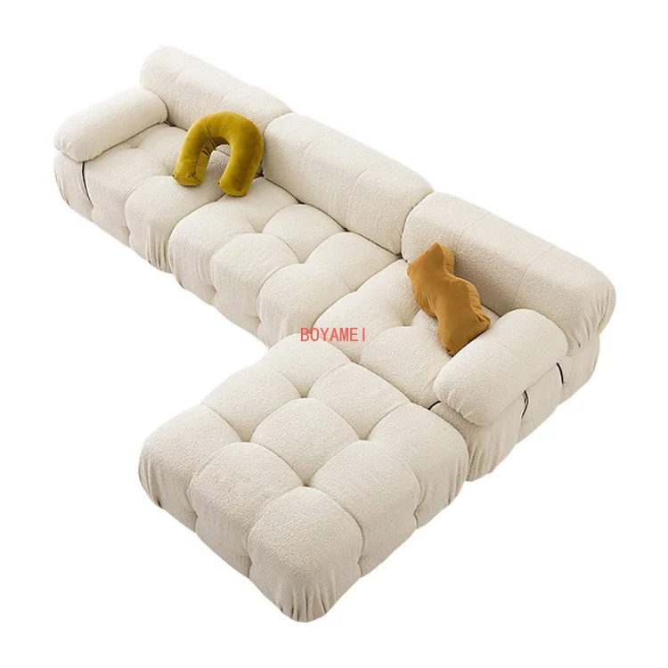 Cashmere lazy cloth sofa ins net red Mario module small and medium-sized family combination double cloud sofa