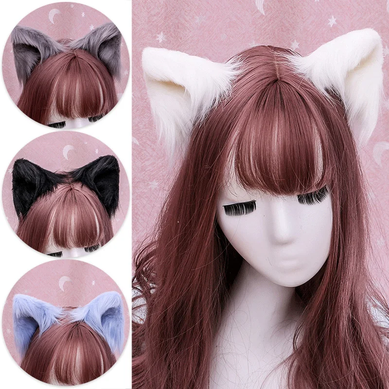 Cat Ear Hairpin Easter Cosplay Party Headwear Lolita Fluffy Cat Bunny Ear Hair Clips Hair Accessories Halloween Decoration