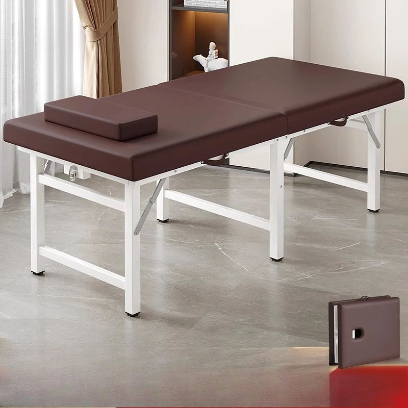 

Acupuncture Folding Massage Tables Physiotherapy Face Spa Iron Massage Tables Knead PU Leather Furniture Mát-xa Giường MHAMC