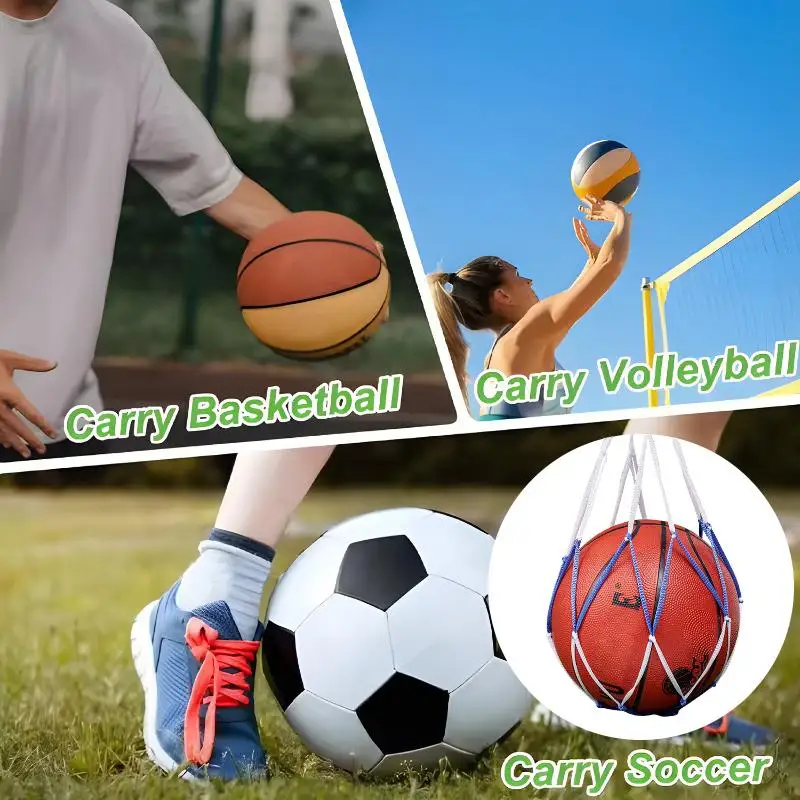 

Football Storage Bag Thick Basketball Net Durable Nylon Material Large Capacity Easy Carry for Team Practice Sessions