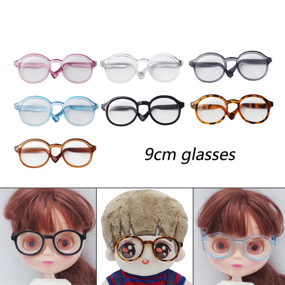 

1pc Mini Doll Glasses 6.5cm/9cm Transparent Plastic Glasses Round Frame Clear Lens Eyeglasses Doll Sunglasses Toys Decoration