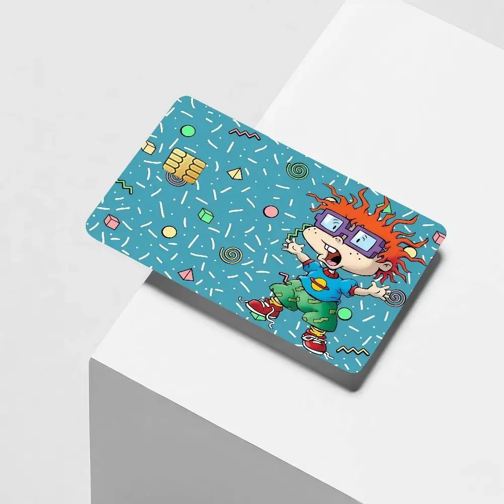 Cartoon R-RUGRATS Credit Card Decorative Card Stickers Suitable For Bank Cards Metro Transit Anti-scratch Gift 4PCS