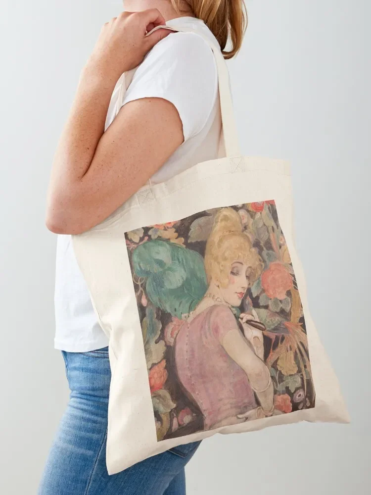 

HD. Lili with a fan of faethers by Gerda Wegener Tote Bag university shopper bag Shopper handbag Candy bags