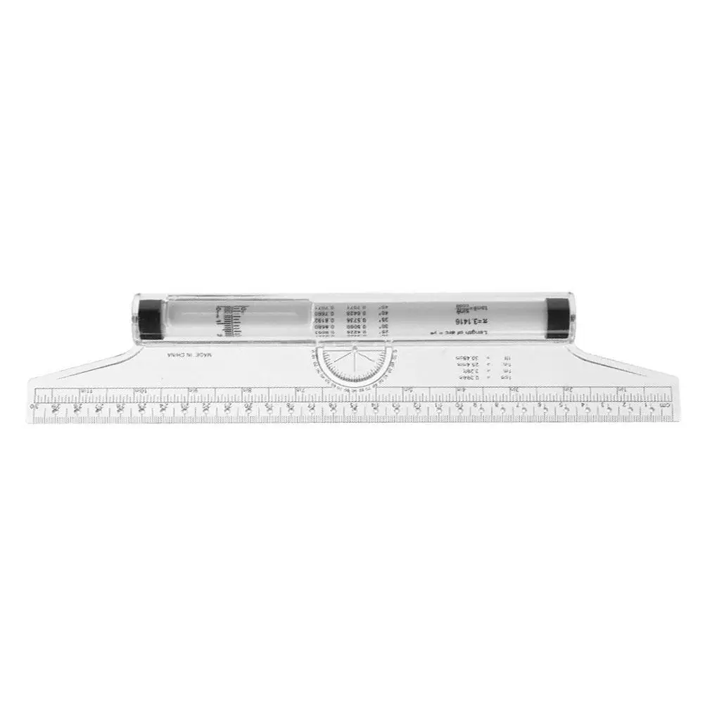 Plastic Drawing Roller Ruler Multi-purpose Rolling Drafting Scale Parallel Portable Rulers Engineers Use Compass Protractor