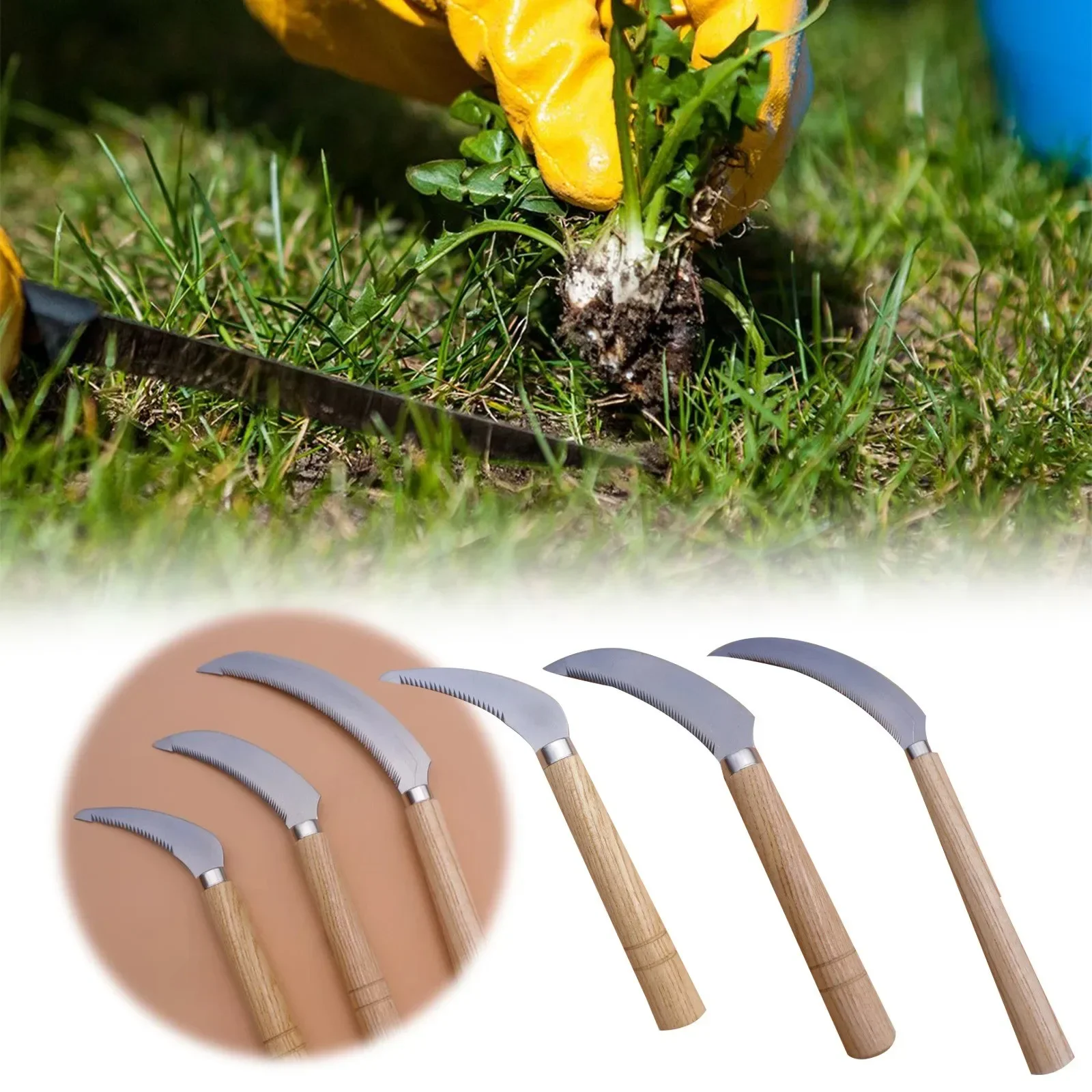 Handheld Sickle Tool Portable Heavy Duty Hand Hoe Japanese Gardening Weeding Sickle Sod Sickle for Flower Weeding Bonsai