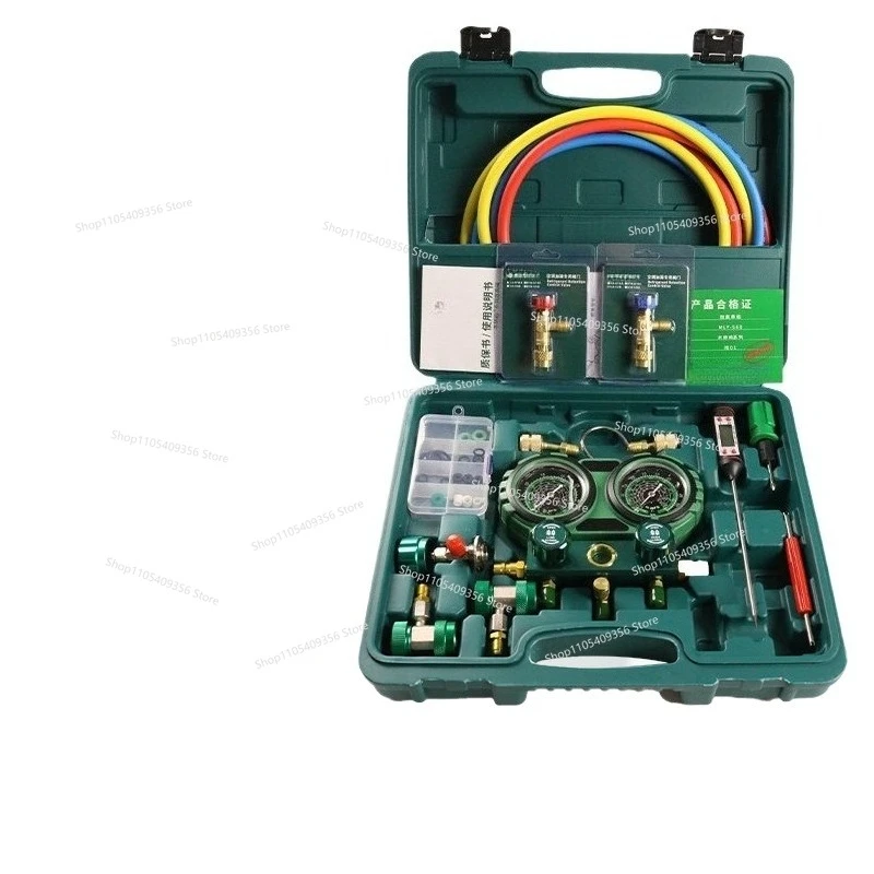 R134 Pressure Gauge Refrigerant Double Gauge New Energy Automotive Air Conditioner Fluoride Double Gauge Valve Tool
