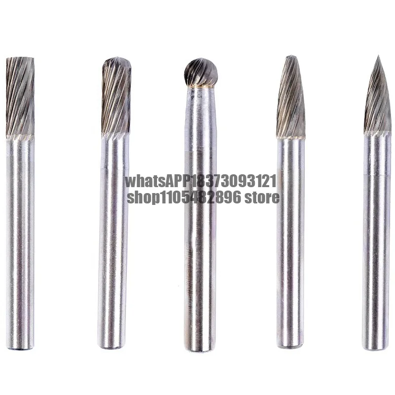 6Mm handle carbide rotary file grinding head metal grinding head single tooth double groove