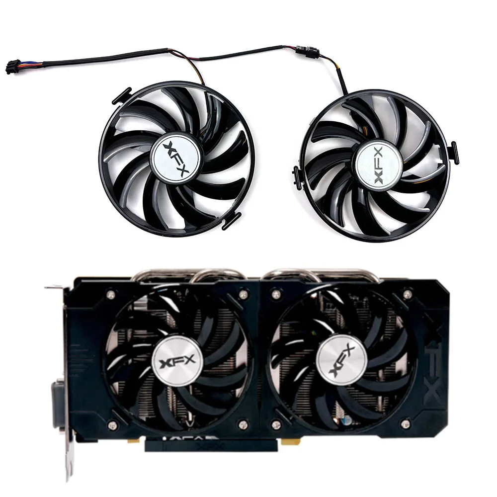 XFX NEW 1LOT FDC10U12S9-C FY09010H12LPB R9 370 GPU Fan，For XFX R9 380 370 X、R7 350 360 370、RX 460 560 Graphics card cooling fan