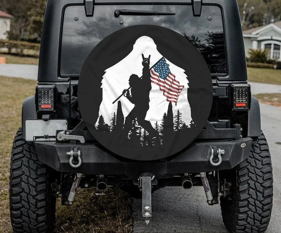 

Custom American Day Tire Cover Universal Wheel Tire Cover for Trailer, RV, SUV, Truck