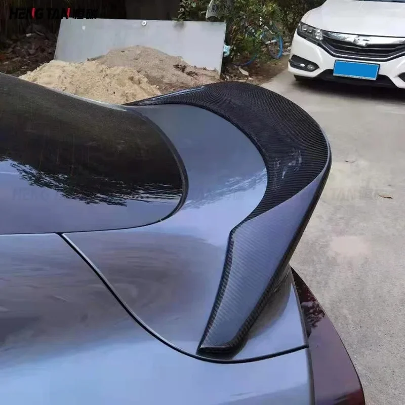 High Quality Dry Carbon Fiber Rear Spoiler Fixed Tail Wing Fit A90 A91 Lightweight Black Custom