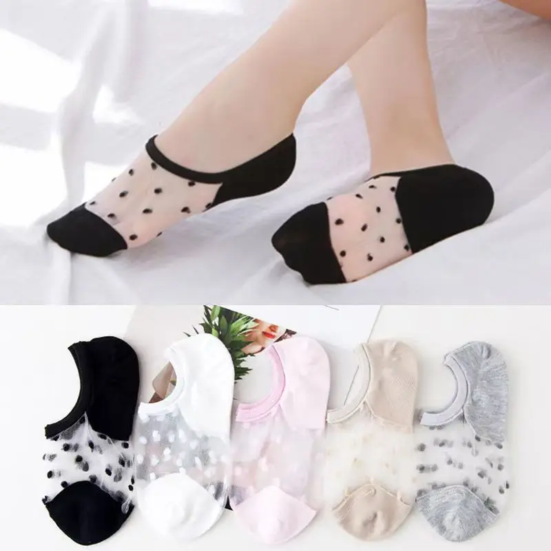 Women'S Spring/Summer Breathable Mesh Dot Pattern Socks-Casual Invisible Socks for Everyday Wear, Hand Washable, Socks for Women