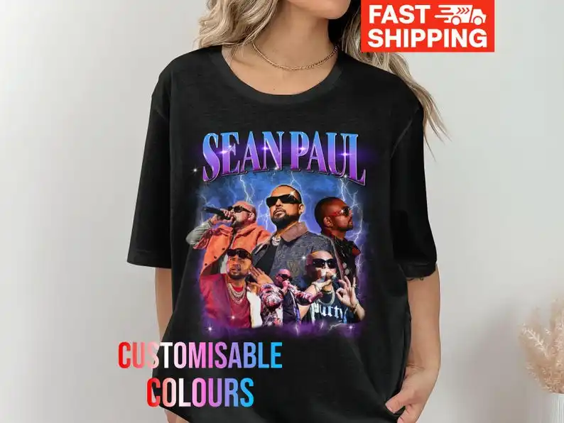 Limited Sean Paul 90's Rap Concert Bootleg T-shirt, Vintage Fan Merch Shirt, Concert Memorabilia, Unisex Tee and Tshirt