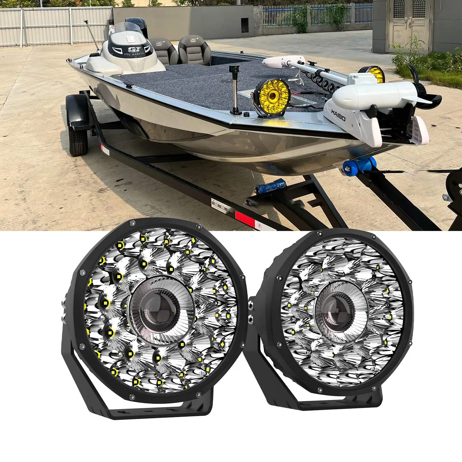 

7inch Round Assault Boat Laser Pod Light Round LED Spotlight Light Spot Combo Light Bar LED Work Light Waterproof LED Headlight